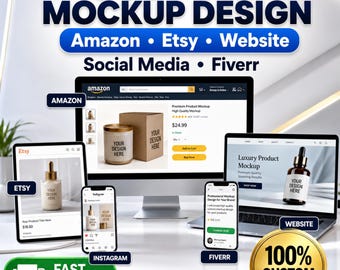 Diseño de maquetas de productos personalizadas / Imágenes para Amazon, Etsy, Shopify, sitios web, redes sociales y listados de Fiverr