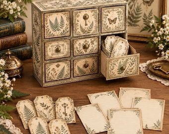 Kit de diario basura Gabinete Secreto, bolsillos interactivos, etiquetas imprimibles y tarjetas