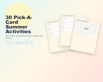 Kit de actividades de verano para niños, juegos para olas de calor, tarjetas para viajes por carretera (descarga en PDF)