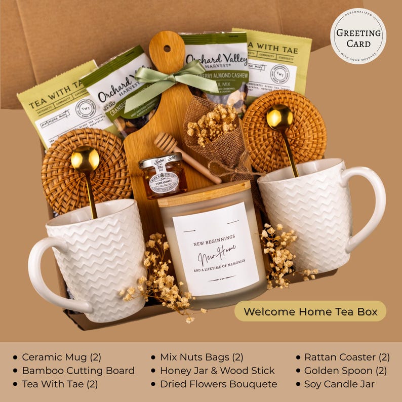 Engagement Gift, Gift For Two, Romantic Gift, Couples Gift, Anniversary Gift, Holiday Gifts, Luxury Gift Box, Gift for Family, Wedding Gift Welcome Home Tea Box