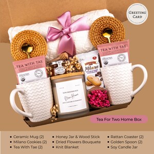 Engagement Gift, Gift For Two, Romantic Gift, Couples Gift, Anniversary Gift, Holiday Gifts, Luxury Gift Box, Gift for Family, Wedding Gift Tea For Two Home Box