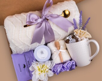 Self Care Gift Box for Her Gift Box for Mothers Day Women Birthday Gift Box for Women, Cozy Spa Box Sending Hugs Gift Basket for Women