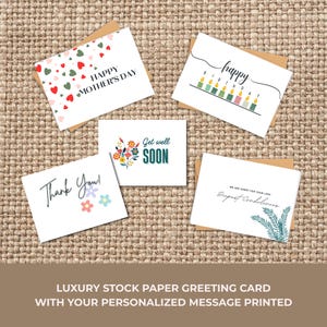 Not Sold Separately - Personalized Greeting Card, Premium Cardstock, Custom Message | Add-On Item for Gift Boxes Only