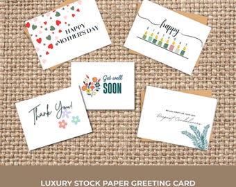 Not Sold Separately - Personalized Greeting Card, Premium Cardstock, Custom Message | Add-On Item for Gift Boxes Only