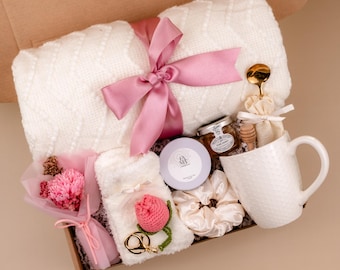 Gift Baskets For Mothers Day - Mother Gifts, Gift Box For Mom, Mother Spa Gift Box, Best First Mother Gift, Mothers Day Crochet Gift Basket