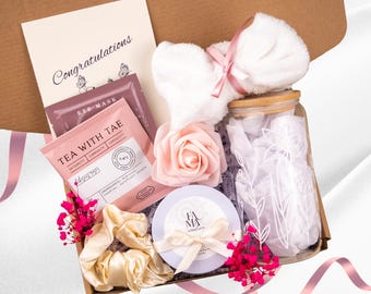Personalized Flower Birthday Gift Box for Sister Best Friend Gift Birthday Box for Best Friend Glass Cup Gift for Self Care