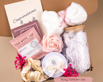 Luxury Spa Gift Box, Etched Tumbler, Self Care Package