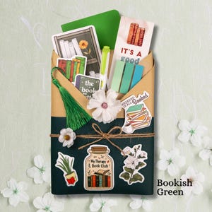 Blind Date with a Book Gift Box Mystery Book Surprise for Book Lover Gift Set Cozzy Reading Essentials Book Gift Birthday for Her Bookworm 2 Colors - Green