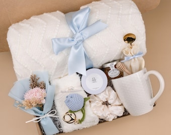 Self Care Gift Box for Her Gift Box for Mothers Day Women Birthday Gift Box for Women, Cozy Spa Box Sending Hugs Gift Basket for Women