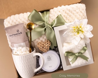 Sympathy Gift Basket Hygge Gift Box With Blanket | Sending A Hug Thinking Of You Bereavement Encouragement Box | Get Well Memory Candle Box