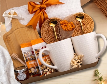 Gift for her and him, Orange gift box, Gift for family, Thank You Gift, Realtor closing gift, Gift bag, Hygge Gift box, Realtor gift box