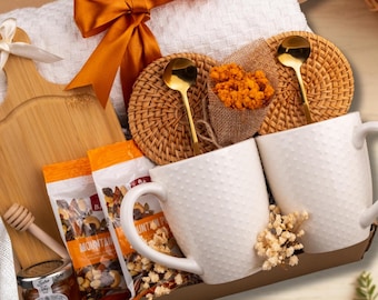 Gift for her and him, Orange gift box, Gift for family, Thank You Gift, Realtor closing gift, Gift bag, Hygge Gift box, Realtor gift box