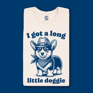 Corgi Retro Cartoon Graphic T Shirt, cute funny cowboy dog tee, weird trendy vintage tshirt, unisex meme, gift for him, gift for her