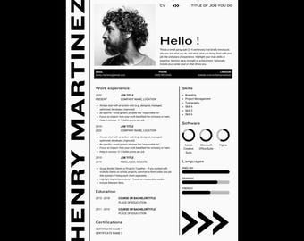 Modern Resume Template Canva – Professional CV Design, Cover Letter (A4/US Letter)