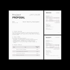 Small Business Forms Bundle - Project Proposal, Invoice, Receipt (canva ...