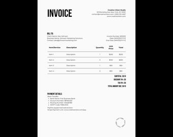 Customizable Invoice Template – Simple Design for Canva (Digital Download)