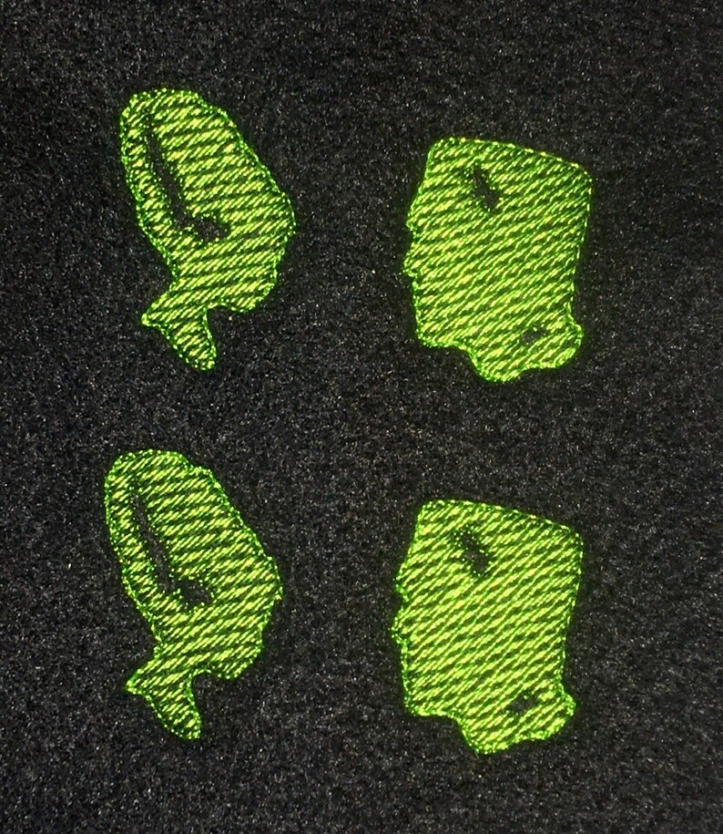 pacifier clips Lot of 4 UNCUTCUT machine embroiderd embellishments felties as shown for hairbows badge reels crafts ect.