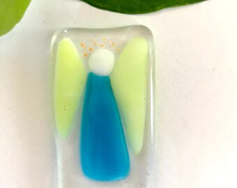 Fused Glass Angel Plant Stake Plant Accessory for Planters & Pots Glass Art Gifts for Home Decor Gardening Gift for Indoor Plants Sweetnola