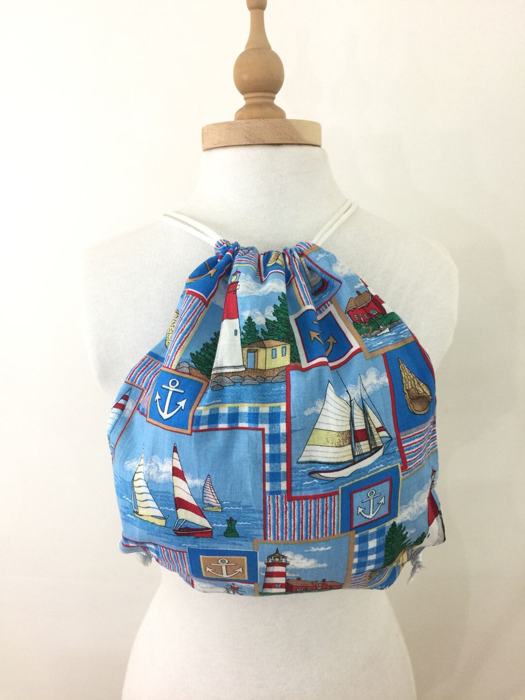 Cotton Backpacksdrawstring Backpackbeach Tote Bagcinch Etsy