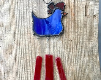 Chicken Wind Chimes, Stained Glass Art, Farm Porch Decor, Unique Gifts for Home and Garden, Gift Idea, Cynthia Denise Art, Sweetnola