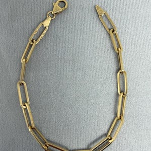 14k Gold Paperclip Link Bracelet 7” 4.6mm