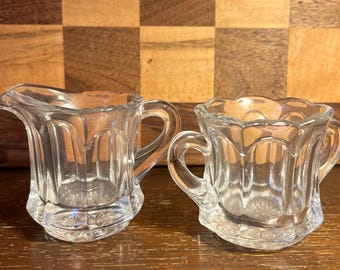 Vintage Glass Cream and Sugar