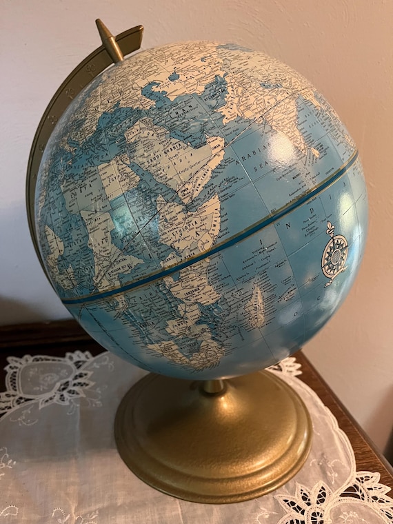 CRAM’S IMPERIAL WORLD GLOBE USA製 Vintage Cram's Imperial World Globe on Metal Stand, Some Spots