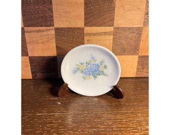 Mini Agglo Blue Rose Child Tea Set Plate Butter Pat Size Plate