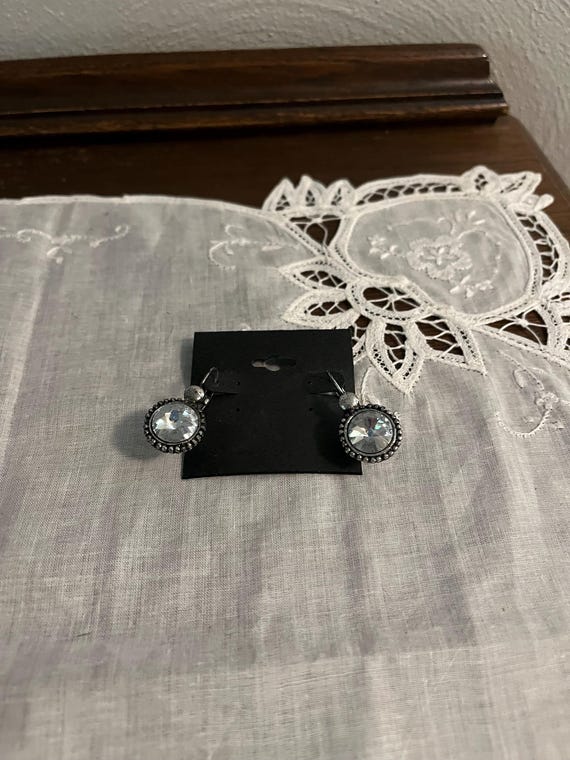 Clear Dangle Drop Earrings - image 3