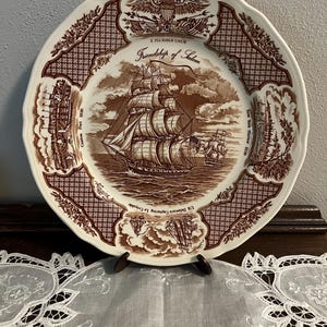 Vintage Friendship of Salem Alfred Meakin Staffordshire Fair Winds 10.5 Inch Plate