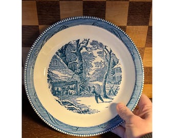 Currier and Ives Getting Ice 10 inch Pie Plate