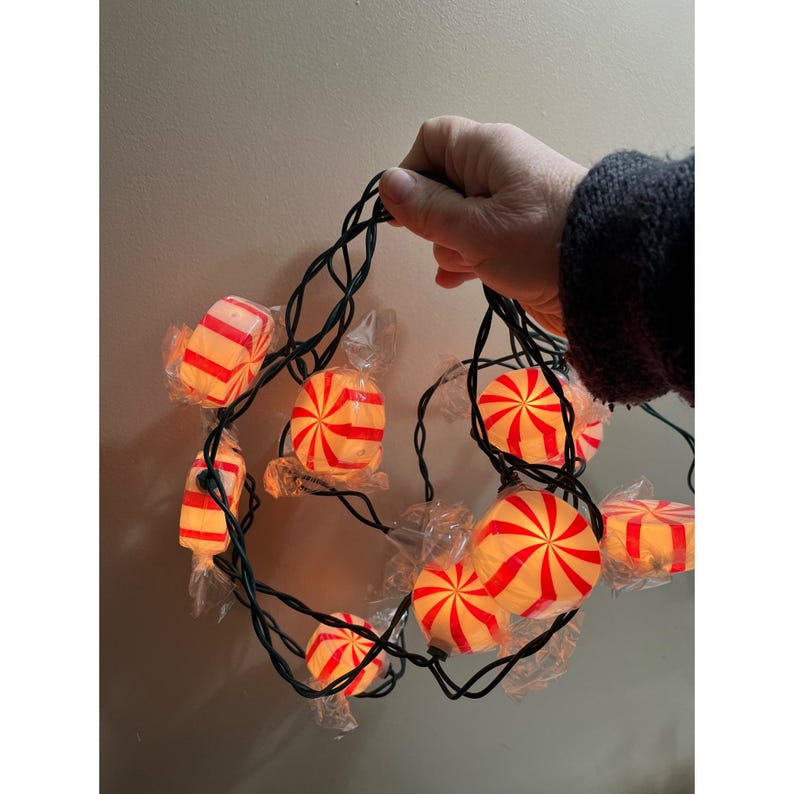 Kurt Adler Peppermint Candy Christmas Lights