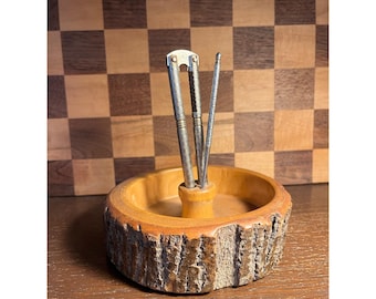 Vintage Wood Nut Bowl