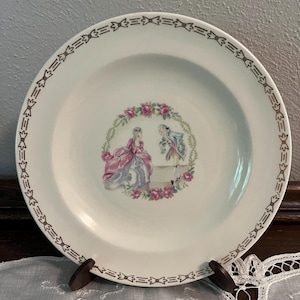 Vintage Salem Minuet China Plate: 23K Gold Accent, 1950s