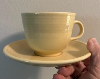 Fiesta Ware Butter Yellow Cup and Saucer - Etsy