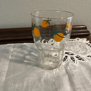 Retro Juice Glass with Oranges