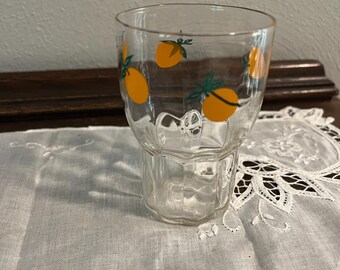 Retro Juice Glass with Oranges