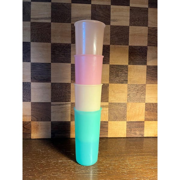 Vintage Tupperware Pastel Small Juice Glasses
