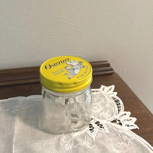 Vintage Osterizer Clear Glass Blender Jar Metal Lid, sm dents in lid
