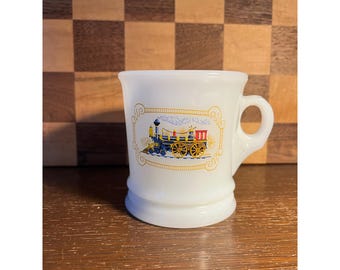 Avon Milk Glass Railroad Train Shaving Mug