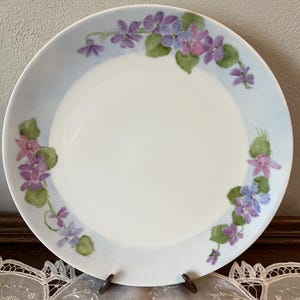 Hand Painted 10 Inch Purple Violet Plate