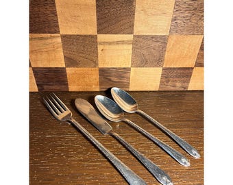 Vintage SilverPlate Long Handled Fork. Master Butter Knife and Teaspoons