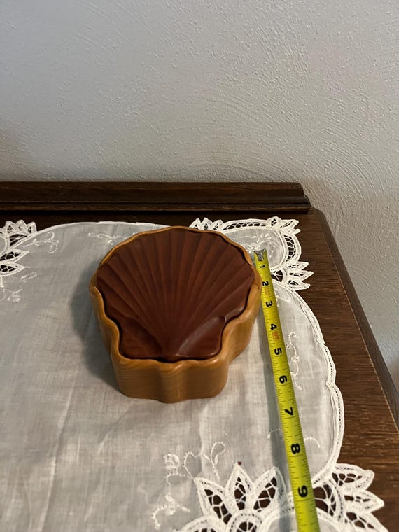 木製の蓋付き貝殻型小物入れ - Etsy 日本