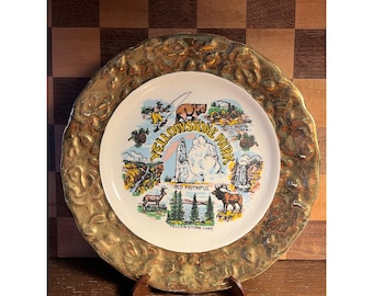 Vintage Yellowstone Plate, some wear crazing