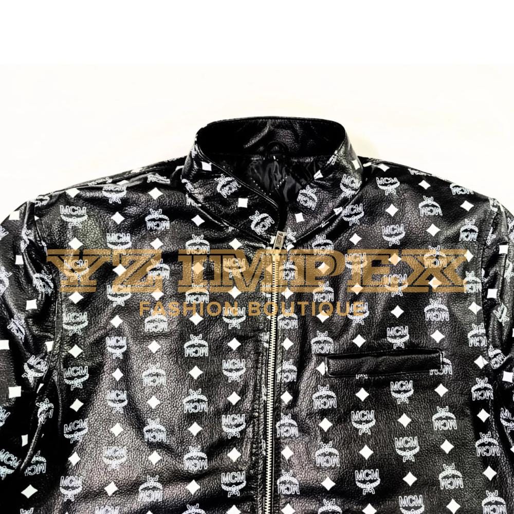 MCM Leather Bomber Jacket: Designer Men's Outerwear - Etsy