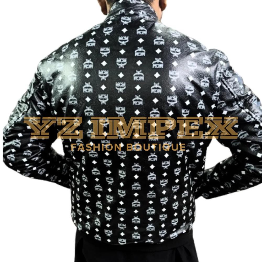 MCM Leather Bomber Jacket: Designer Men's Outerwear - Etsy