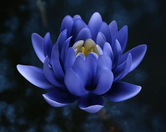 Handmade Egyptian Blue Lotus Flower Incense Holder: Sacred Ritual Burner