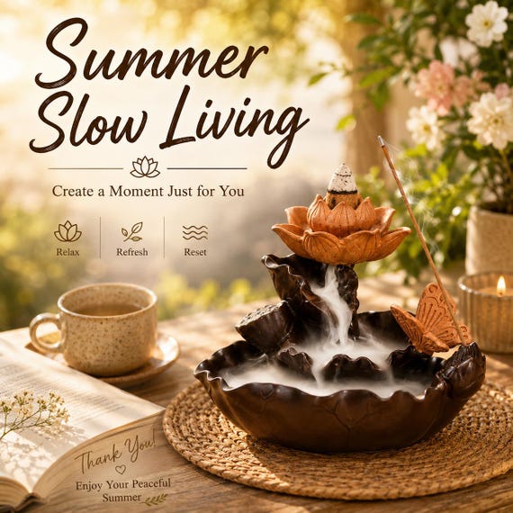 Handmade Backflow Incense Burner, Lotus Zen Meditation Decor, Spiritual Gift, Aromatherapy Altar Decor