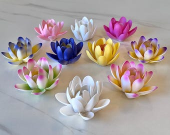 Handmade Ceramic Lotus Incense Holder: Water Lily Decor for Spiritual Lotus Wedding