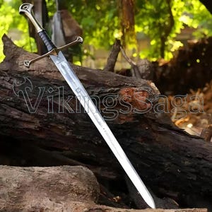 Hand-Forged Stainless Steel Sword: Engraved Viking Replica